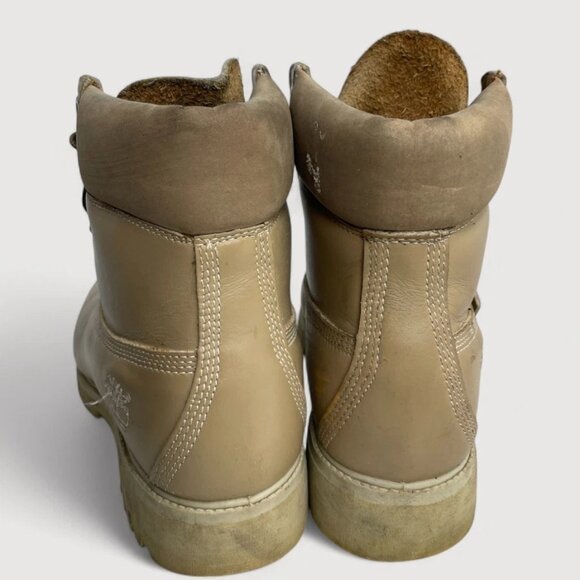Timberland Beige Leather Work Hiking Lace Up Leather Boots Men's 7 M - Picture 7 of 15